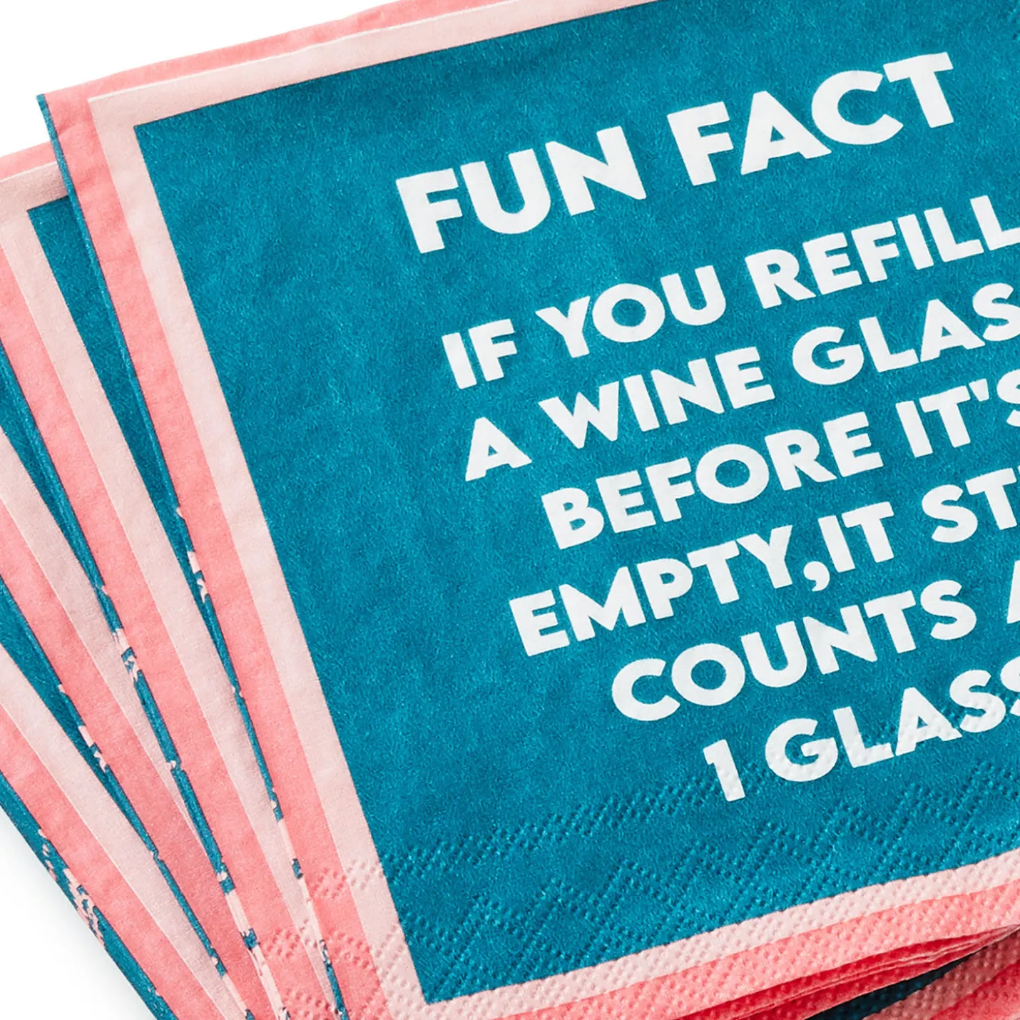 Drinks on Me Refill Wine Funny Party Napkins, Pack of 20