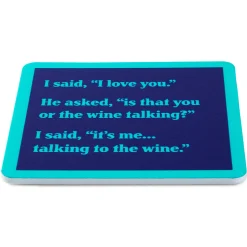 Drinks on Me Talking to the Wine Funny Coaster