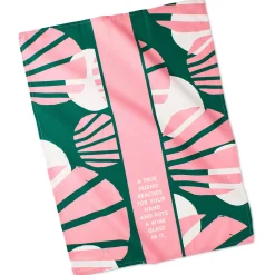Drinks on Me True Friend Funny Dish Towel