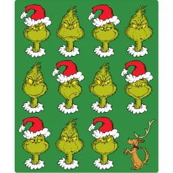 Dr. Seuss™ Grinch Faces Fleece Blanket, 51x62
