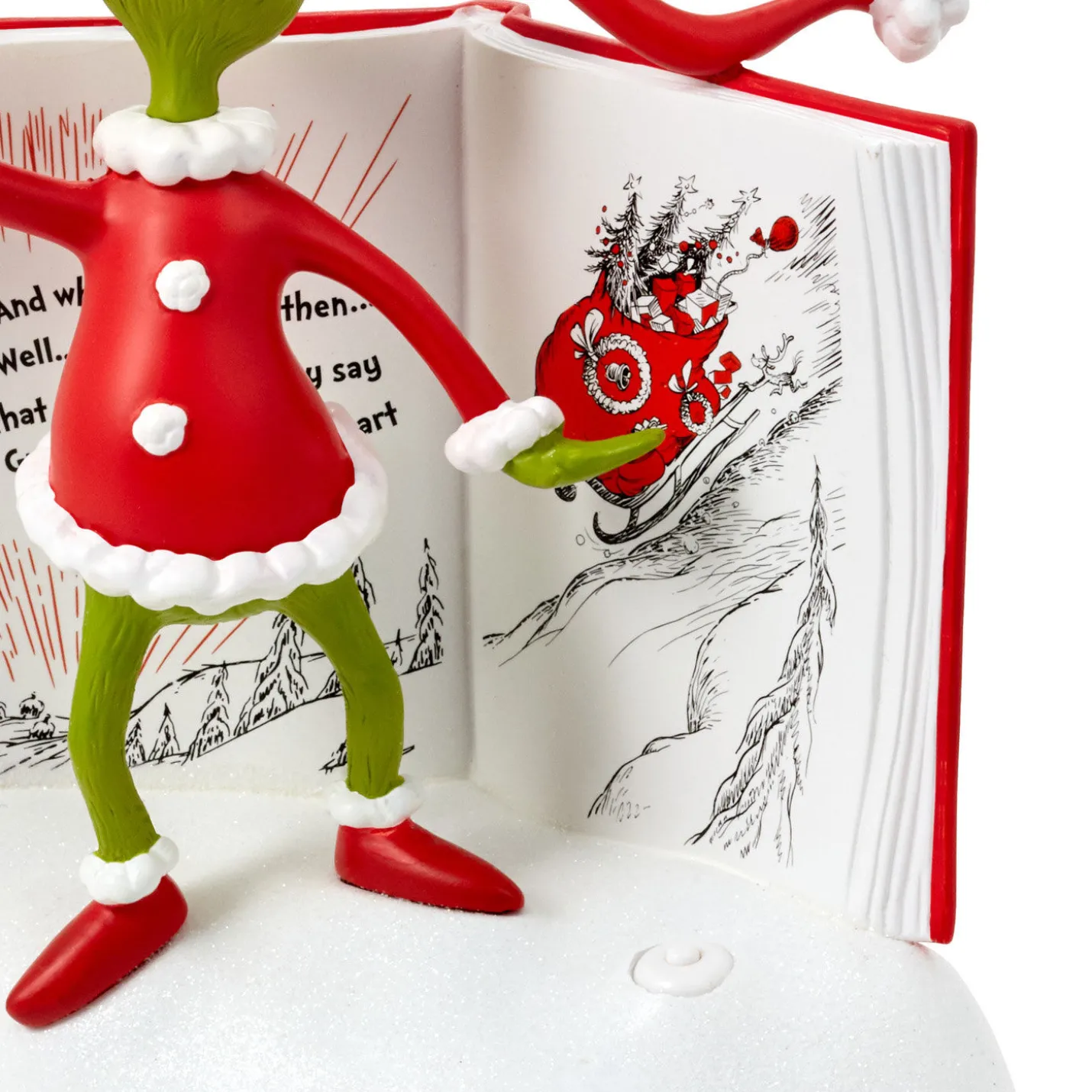 Dr. Seuss's How the Grinch Stole Christmas!™ Grinch With Storybook Figurine With Sound, 6.25"