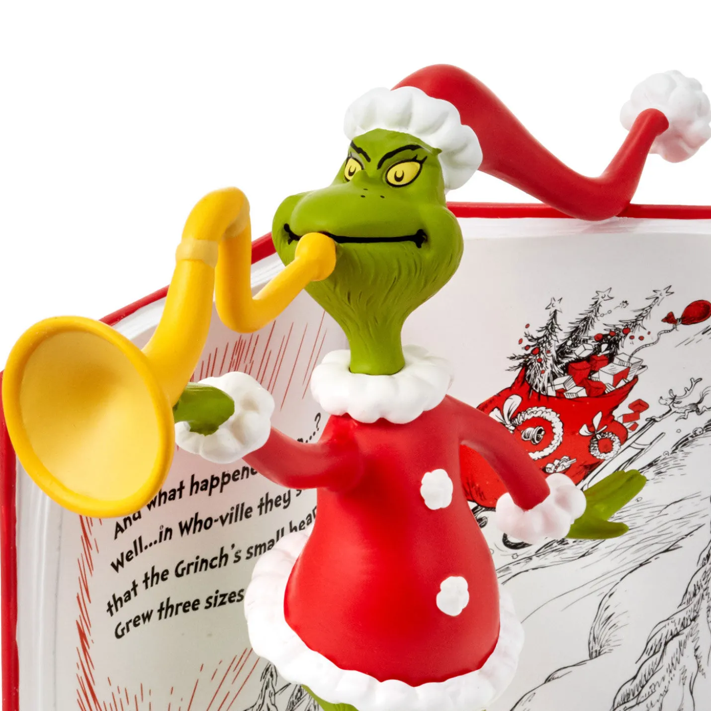 Dr. Seuss's How the Grinch Stole Christmas!™ Grinch With Storybook Figurine With Sound, 6.25"