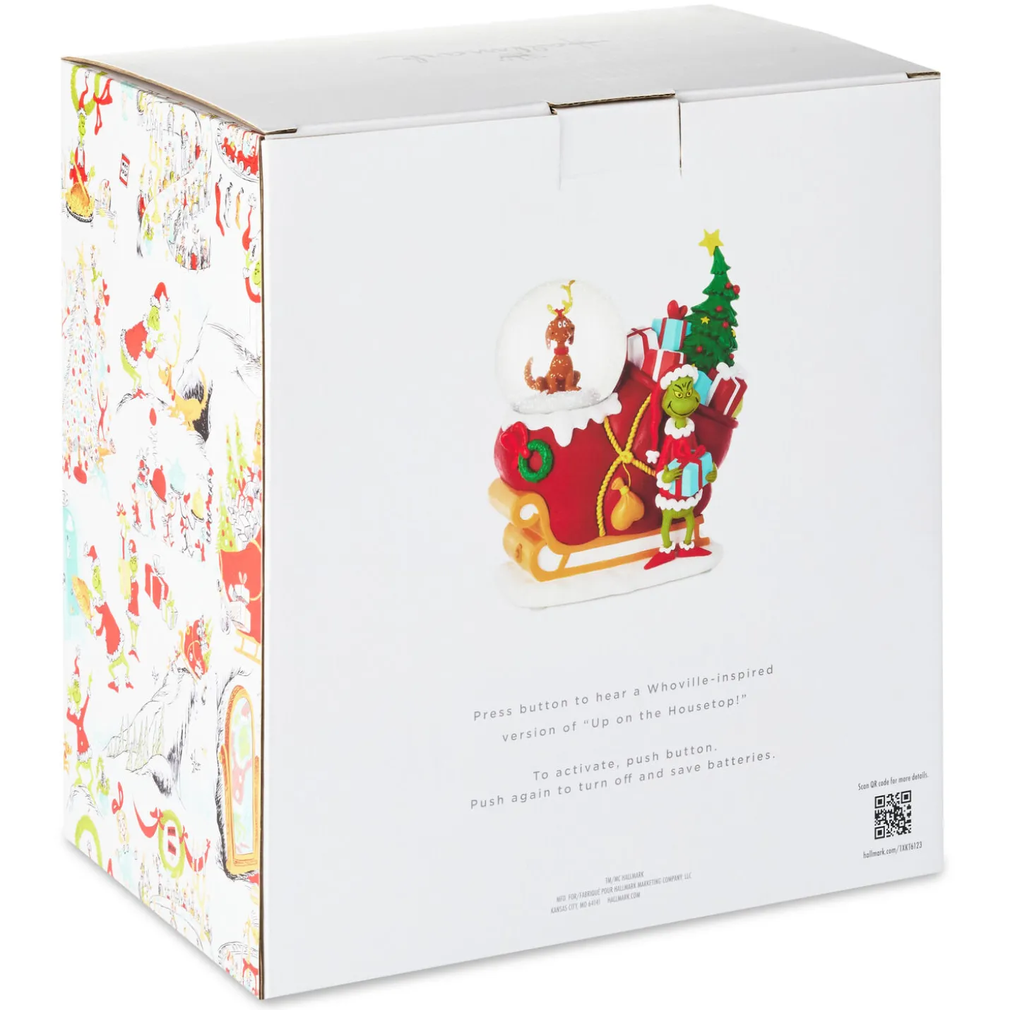 Dr. Seuss's How the Grinch Stole Christmas!™ Grinch, Max and Sleigh Snow Globe Figurine With Music