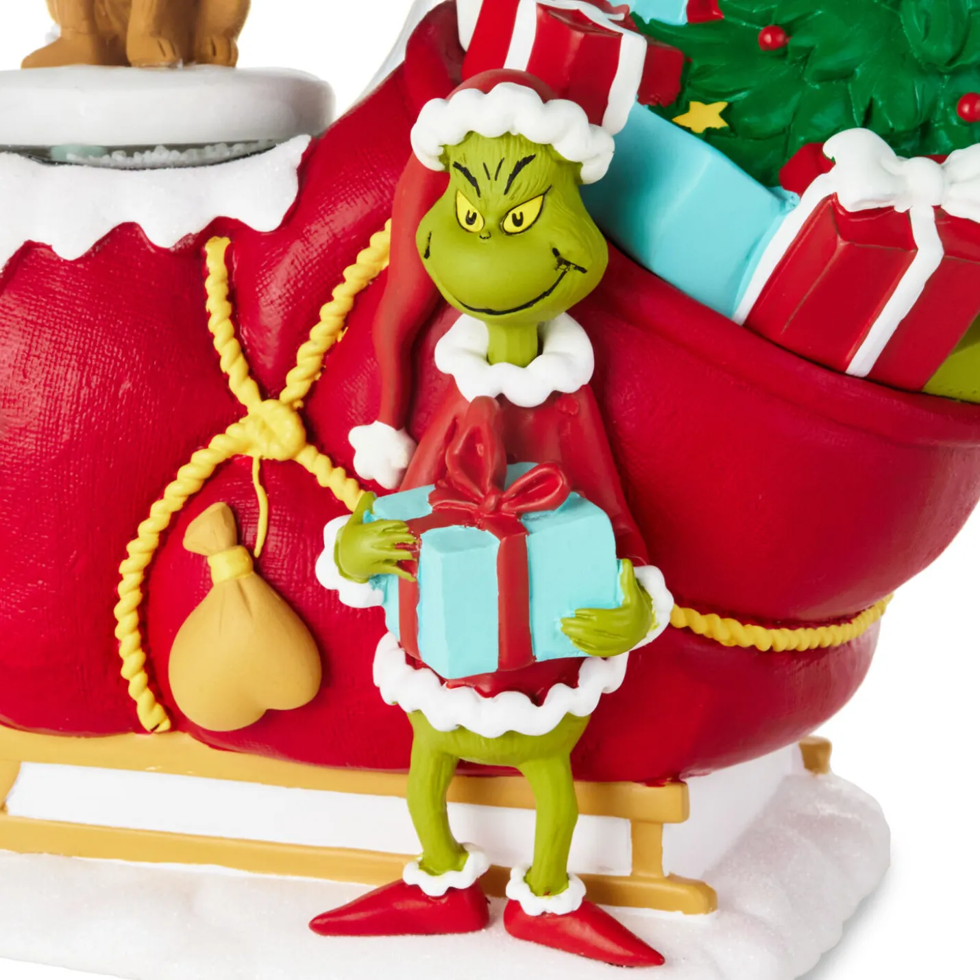 Dr. Seuss's How the Grinch Stole Christmas!™ Grinch, Max and Sleigh Snow Globe Figurine With Music