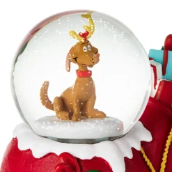 Dr. Seuss's How the Grinch Stole Christmas!™ Grinch, Max and Sleigh Snow Globe Figurine With Music