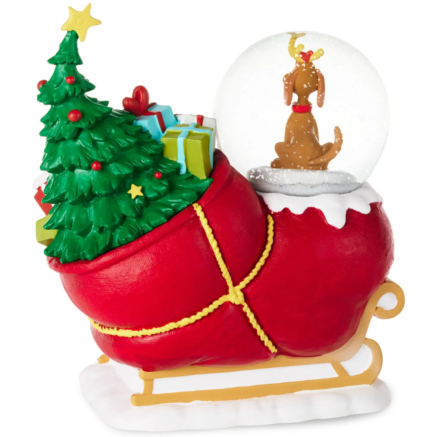 Dr. Seuss's How the Grinch Stole Christmas!™ Grinch, Max and Sleigh Snow Globe Figurine With Music