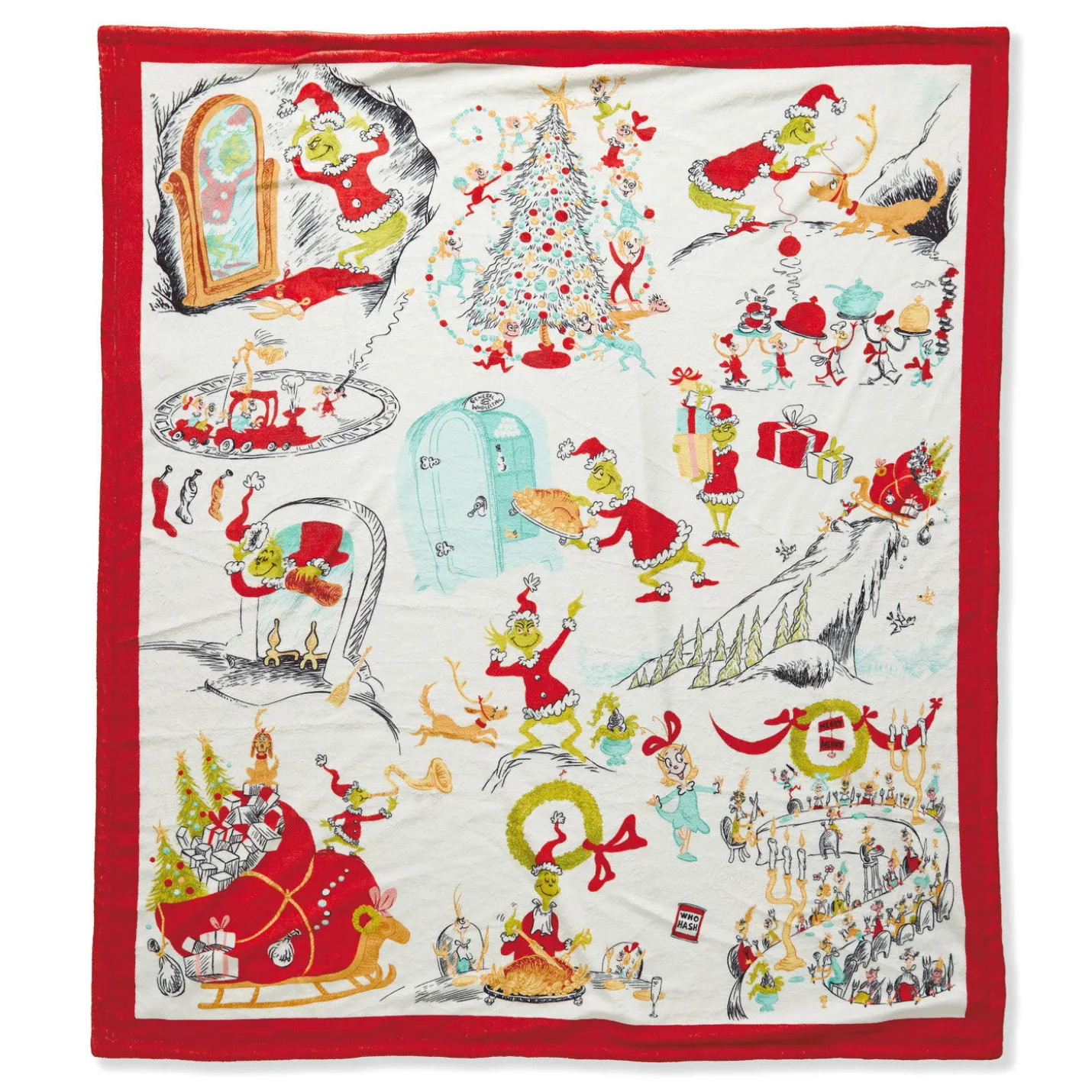 Dr. Seuss's How the Grinch Stole Christmas!™ Storybook Scenes Throw Blanket, 50x60
