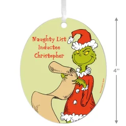 Dr. Seuss's How the Grinch Stole Christmas!™ Naughty List Metal Personalized Ornament, Custom Text