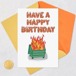 Dumpster Fire Horrors Funny Birthday Card