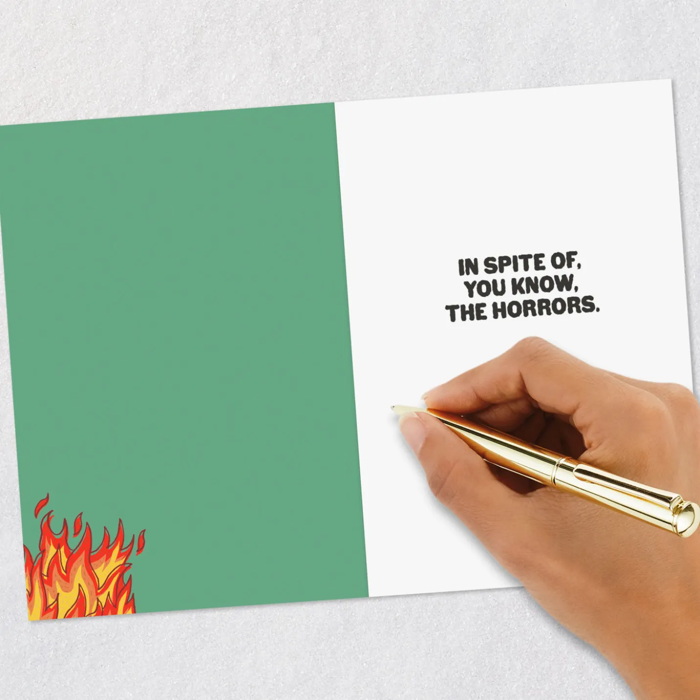 Dumpster Fire Horrors Funny Birthday Card