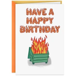 Dumpster Fire Horrors Funny Birthday Card
