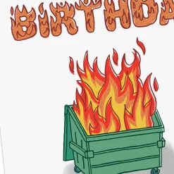 Dumpster Fire Horrors Funny Birthday Card