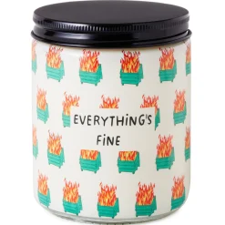 Dumpster Fire Everything's Fine Scented Single-Wick Jar Candle, 7 oz.