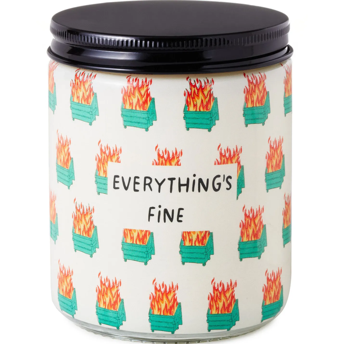 Dumpster Fire Everything's Fine Scented Single-Wick Jar Candle, 7 oz.