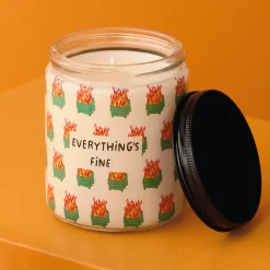 Dumpster Fire Everything's Fine Scented Single-Wick Jar Candle, 7 oz.