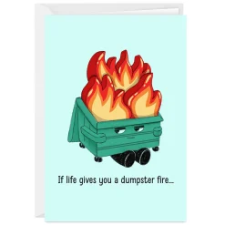 Dumpster Fire Funny Custom Card