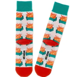 Dumpster Fire Novelty Crew Socks