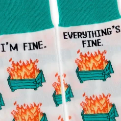 Dumpster Fire Novelty Crew Socks