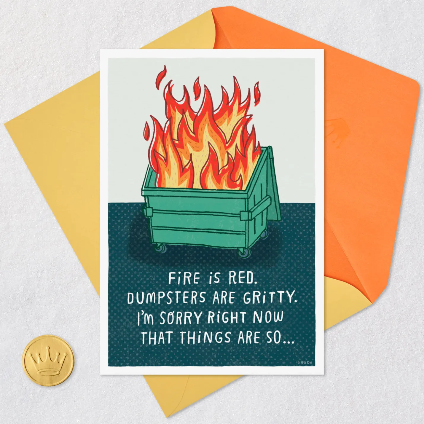 Dumpster Fire Poem Funny Support Card