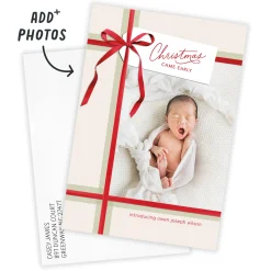 Early Gift New Baby Flat Christmas Photo Card