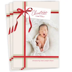 Early Gift New Baby Flat Christmas Photo Card