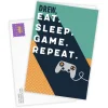 Eat Sleep Game Repeat Custom Celebration Card