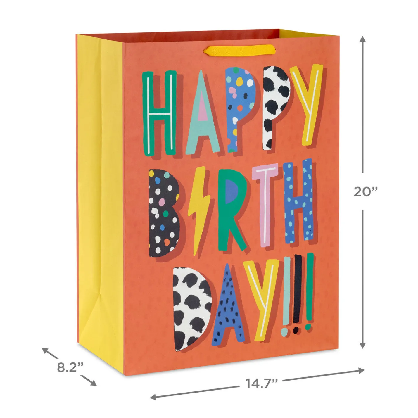 20" Electrifying Wishes on Red Jumbo Birthday Gift Bag