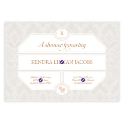 Elegant Damask Flat Bridal Shower Invitation