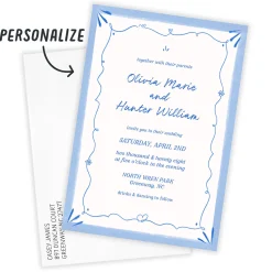 Elegant Doodle Flat Wedding Invitation
