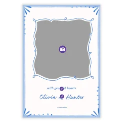 Elegant Doodle Flat Wedding Thank You Photo Card