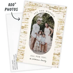 Elegant Golden Birch Flat Holiday Photo Card