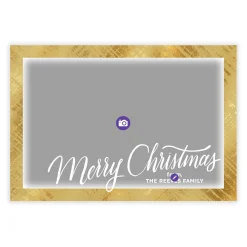 Elegant Gold Frame Flat Christmas Photo Card