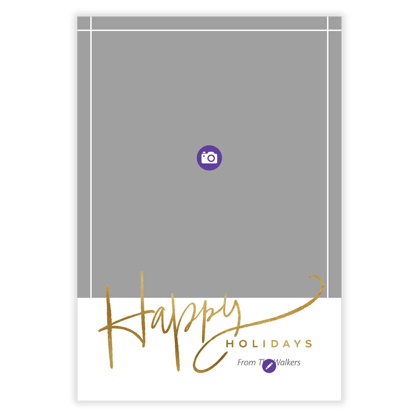Elegant Gold Script Flat Holiday Photo Card