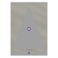 Elegant Gold Stripes Flat Christmas Photo Card