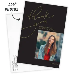 Elegant Handwritten Flat Graduation Thank-You Card