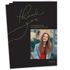 Elegant Handwritten Flat Graduation Thank-You Card