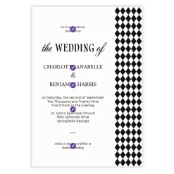 Elegant Harlequin Flat Wedding Invitation
