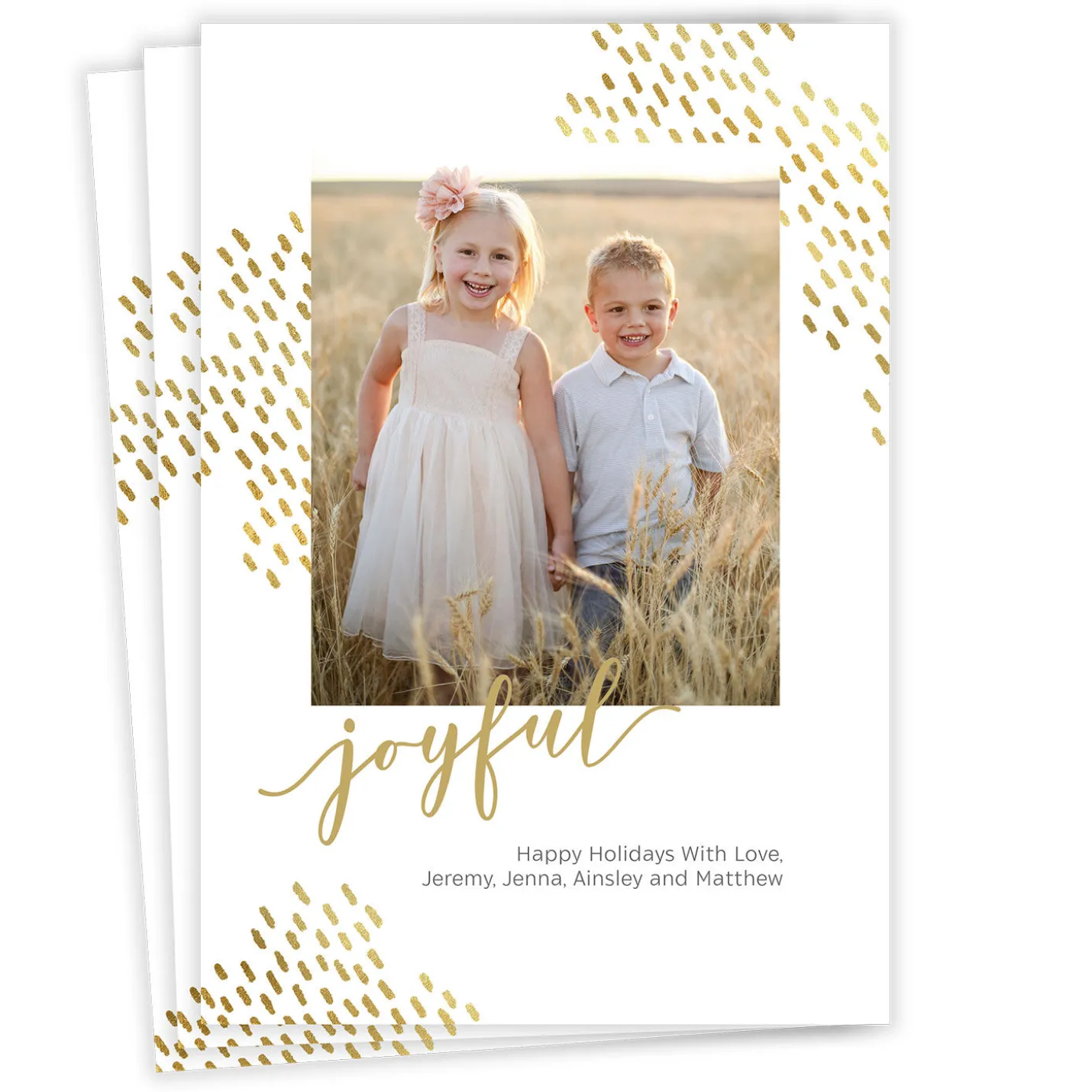 Elegant Joyful Flat Holiday Photo Card