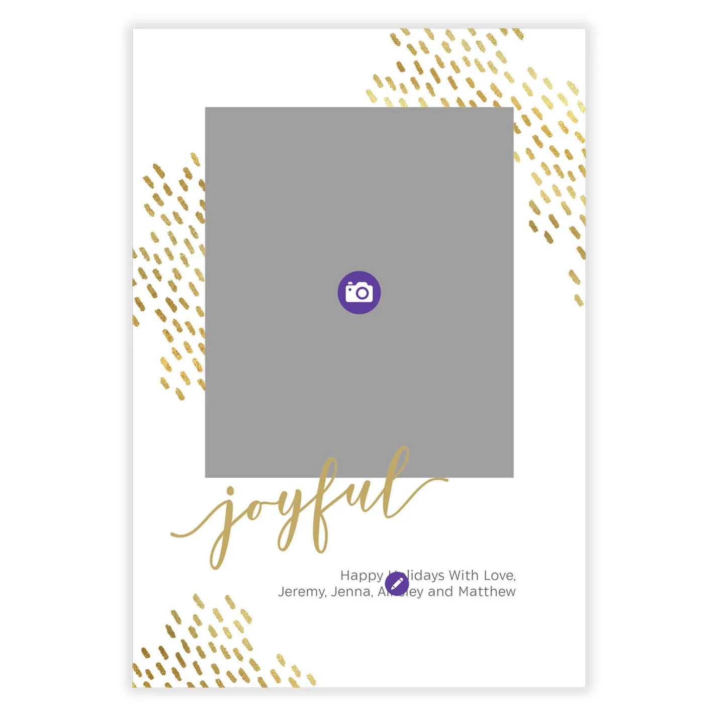 Elegant Joyful Flat Holiday Photo Card