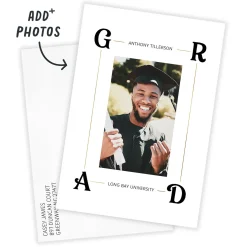 Elegant Letter Corners Flat Graduation Announcement
