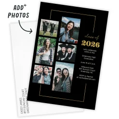 Elegant Photo Collage Flat Graduation Party Invitation
