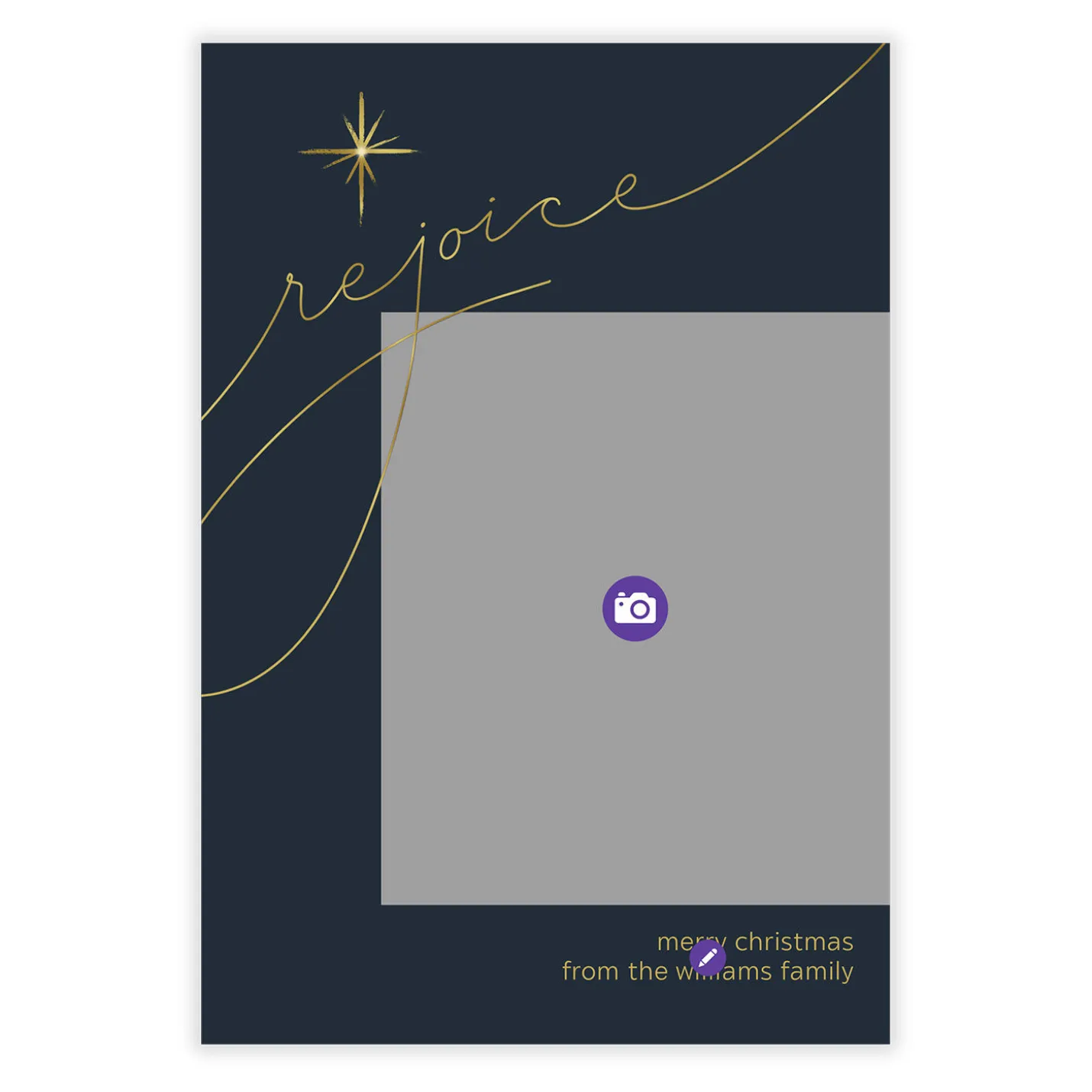 Elegant Rejoice Religious Flat Christmas Photo Card