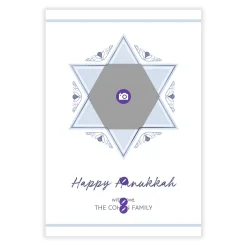 Elegant Star of David Flat Hanukkah Photo Card