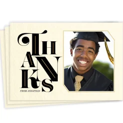 Elegant Vintage Thanks Flat Graduation Thank You Card
