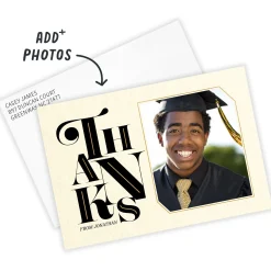 Elegant Vintage Thanks Flat Graduation Thank You Card