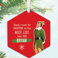 Elf Metal Personalized Ornament, Custom Text