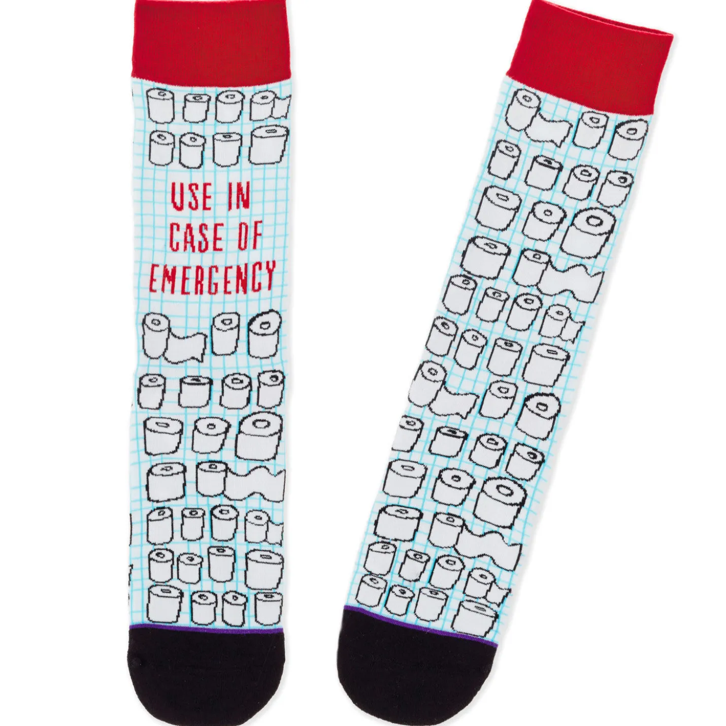 Emergency Toilet Paper Funny Crew Socks