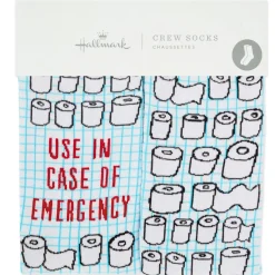 Emergency Toilet Paper Funny Crew Socks