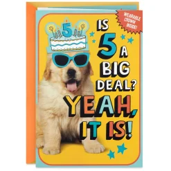 Enjoy the Royal Treatment 5th Birthday Card With Crown and Stickers