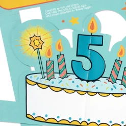 Enjoy the Royal Treatment 5th Birthday Card With Crown and Stickers